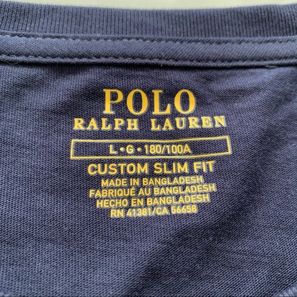 Polo Ralph Lauren Men's Custom Slim Fit Logo T-Shirt Short Sleeve Blue - Picture 6 of 8